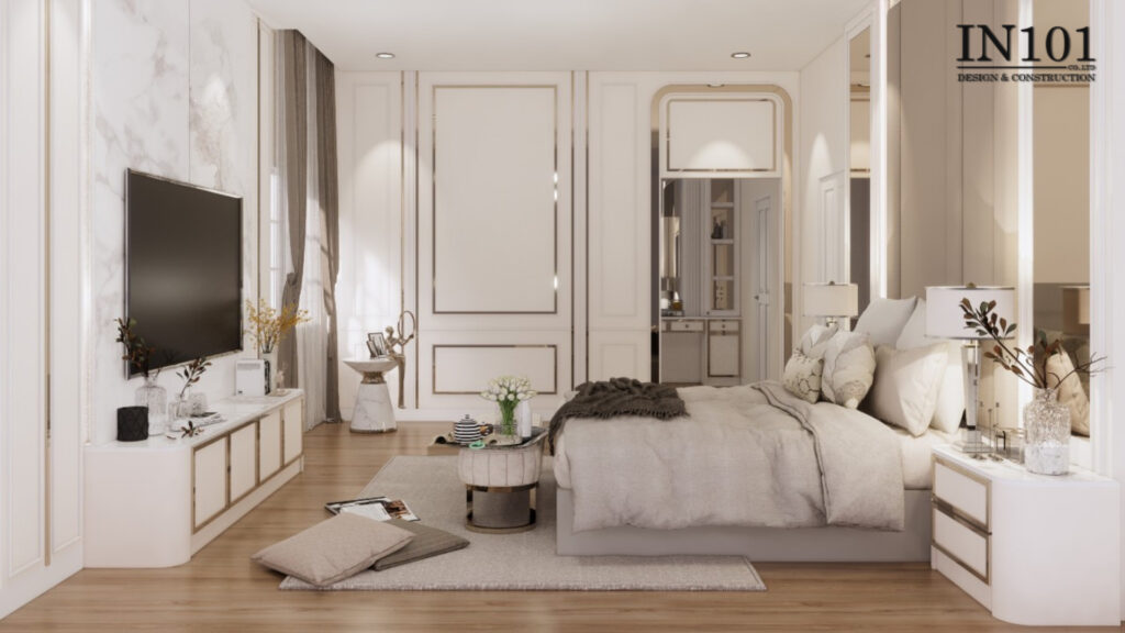 ออกแบบตกแต่งบ้านเดี่ยว GRANDIO BANGNA Modern Luxury ห้องนอน 