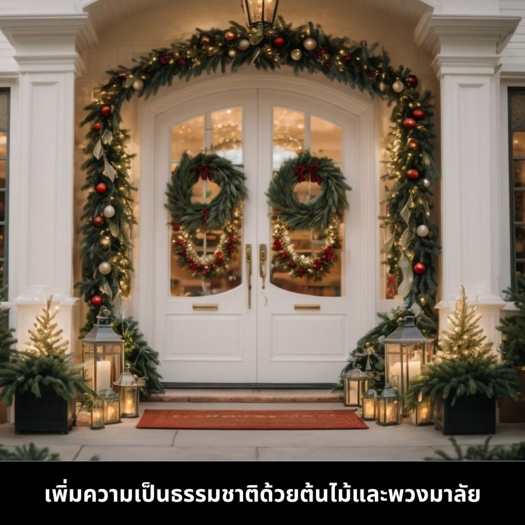 เพิ่มความเป็นธรรมชาติด้วยการตกแต่งต้นไม้และพวงมาลัย